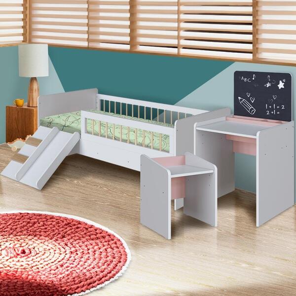 Conjunto Cama Montessoriana Com Colchão E Escolinha Infantil