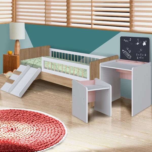 Conjunto Cama Montessoriana Com Colchão Ortobom E Escolinha I