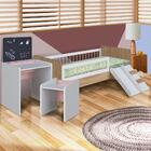 Conjunto Cama Montessoriana E Colchão Com Mesinha Com Lousa E