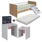 Conjunto Cama Montessoriana E Colchão Com Mesinha Com Lousa E