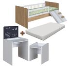 Conjunto Cama Montessoriana E Colchão Com Mesinha Com Lousa E