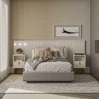 Conjunto Cama Queen Bristol E Cabeceira Laranjeiras Off White