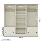 Conjunto Cama Queen Guarda-roupa 6 Portas Ananda Cabecasa Mad