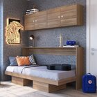 Conjunto Cama Solteiro Articulável E 2 Armários Aéreos Latino