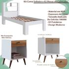 Conjunto Cama Solteiro E 02 Mesas De Cabeceira Proddy