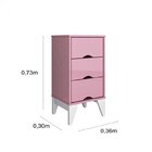 Conjunto Cama Solteiro e Mesa de Cabeceira 3 Gavetas Mônaco T