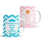 Conjunto Canecas Convite Padrinhos De Batismo Dindo Dinda