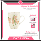 Conjunto Canecas E Bowl Cerâmica Lovely Garden 8pçs