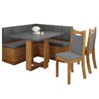 Conjunto Canto Alemão Baú América Com Mesa De Jantar Retangul