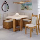 Conjunto Canto Alemão Baú América Com Mesa De Jantar Retangul