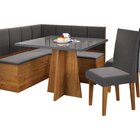 Conjunto Canto Alemão Baú Bariloche Mesa Quadrada 90x90 Sem V