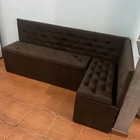 Conjunto Canto Alemão Baú Encosto Captone   Suede (1,20x1,50)