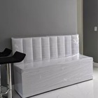 Conjunto Canto Alemão Baú Encosto Ripado Suede 120x45cm Café