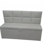 Conjunto Canto Alemão Baú Encosto Ripado Suede 120x45cm Cinza