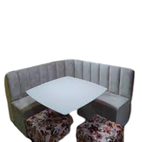 Conjunto Canto Alemão Baú Encosto Ripado Suede (1,20x1,50) Ar