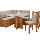 Conjunto Canto Alemão Com Baú Bariloche Mesa Quadrada 90x90 S