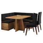 Conjunto Canto Alemão Com Baú Mesa 120x77,5cm Tampo Sem Vidro