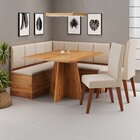 Conjunto Canto Alemão Com Baú Mesa 120x77,5cm Tampo Sem Vidro