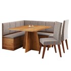 Conjunto Canto Alemão Com Baú Mesa 120x77,5cm Tampo Sem Vidro