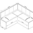 Conjunto Canto Alemão Com Baú Mesa 120x77,8cm Tampo Com Vidro