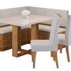 Conjunto Canto Baú Com Mesa De Jantar Retangular 120x80cm Sem