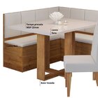 Conjunto Canto Baú Com Mesa De Jantar Retangular 120x80cm Sem
