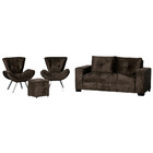 Conjunto Capri Sofa 3 Lugares 2 Poltronas Riad E Puff Finezzi