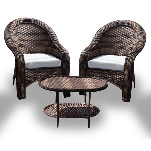 Conjunto Caribe - 2 Poltronas  + 01 Mesa De Centro Oval