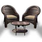 Conjunto Caribe - 2 Poltronas + Mesa Oval - Duna Deserto