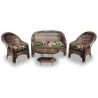 Conjunto Caribe 2 Poltronas + Sofá + Mesa Oval - Saquarema