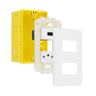 Conjunto Carregador USB 2.1A + Tomada 2P+T 10A 250V com Placa e Suporte Simon 19