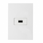 Conjunto Carregador USB 2.1A Bivolt Branco com Placa e Suporte Simon 35