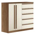 Conjunto Casal Guarda Roupa E Cabeceira Vegas Jatobá Areia