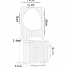 Conjunto Cecília Com Pés  78cm  Painel Ripado E Espelho Led E