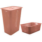 Conjunto Cesto Organizador Para Roupas Com Tampa E Caixa Orga