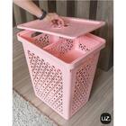 Conjunto Cesto Para Roupas 55l Com Tampa E Cesto Interno 6l P