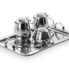 Conjunto Chá E Café Lyr 4 Peças Bandeja Bule Açucareiro Inox