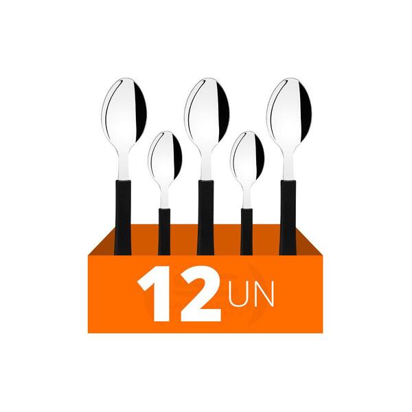 Conjunto Chá E Sobremesa Leme 12 Peças Lâminas Aço Inox Cabo