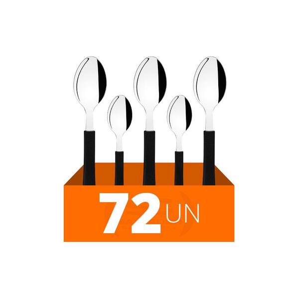 Conjunto Chá E Sobremesa Leme 72 Peças Lâminas Aço Inox Cabo