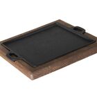 Conjunto Chapa Ferro 24x24 Cm E Suporte Madeira Santana