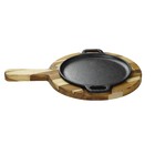 Conjunto Chapa Ferro Ø 20 Cm E Suporte Madeira Santana