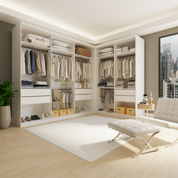 Conjunto Closet Casal Sem Portas 2 Módulos 6 Gavetas França