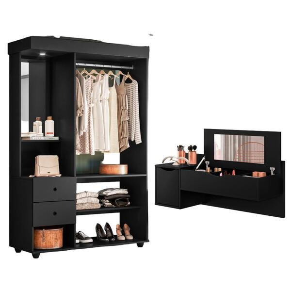 Conjunto Closet E Penteadeira Conroe Fosco Liso