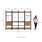 Conjunto Closet Modulado 228cm Estilo Industrial Te0020 Delma