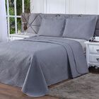 Conjunto Colcha Microfibra Queen La Dotta Cinza Un