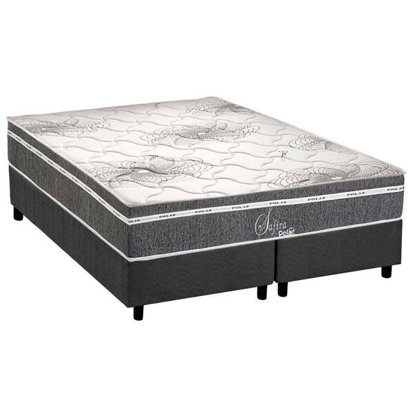Conjunto Colchão Box Queen Molas Ensacadas Safira Polar
