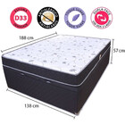 Conjunto Colchão Casal D33 Antialérgico + Cama Box Baú Microf