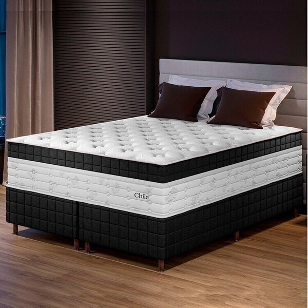 Conjunto Colchão Duplo Molejo E Base Box Queen 78x158x198cm C