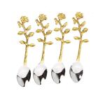 Conjunto Colher Inox Dourado Com 4 Unidades - A\casa