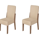 Conjunto Com 02 Cadeiras De Jantar Dubai Amêndoa 51c